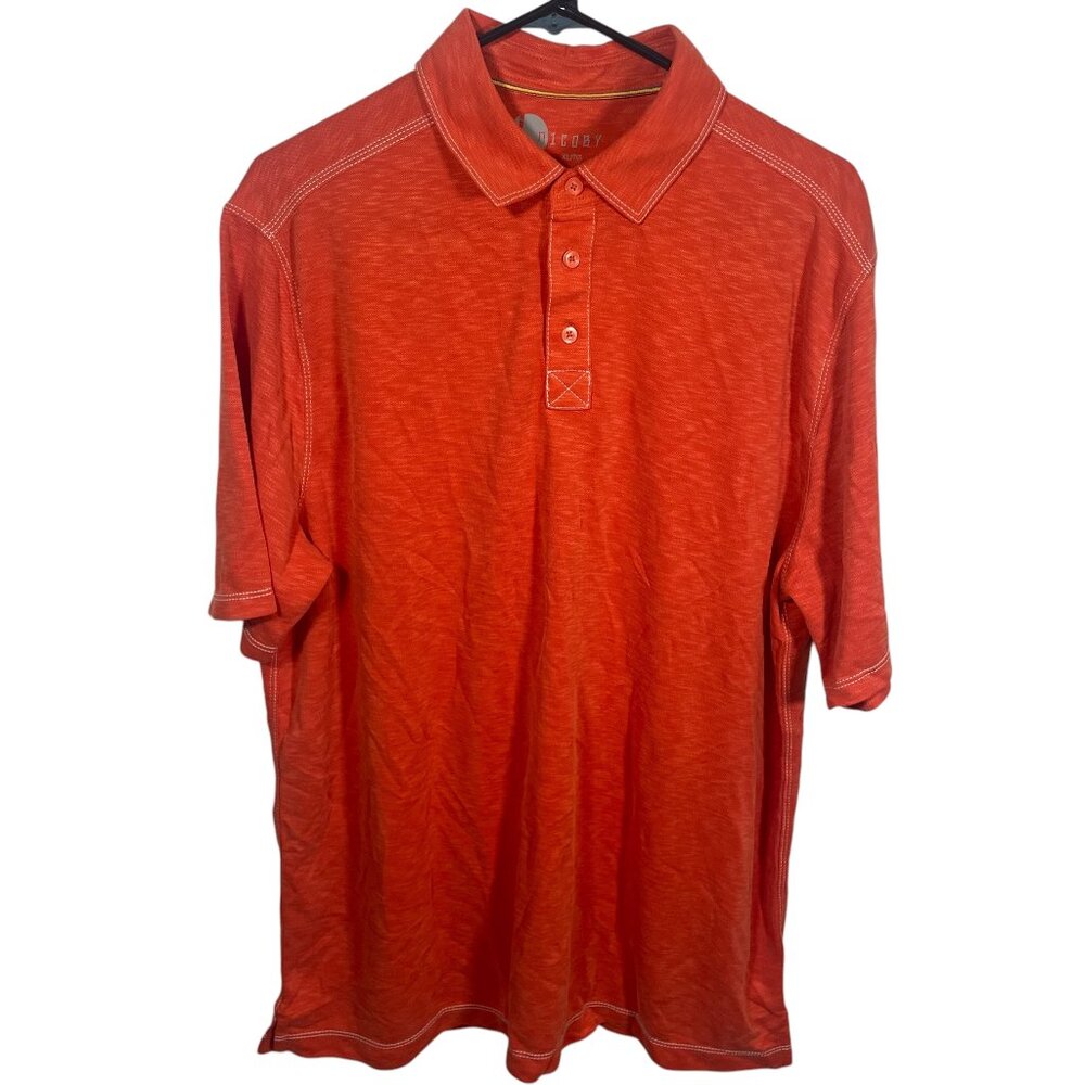 Nicoby Polo Shirt Mens Size XL Spicy Orange Modal Soft Short Sleeves New NWT